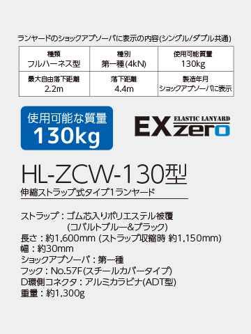 HL-ZCW-130型の落下距離などの詳細