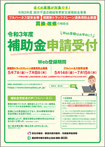 建災防 既存不適合機械等更新支援補助金事業 リーフレットへ